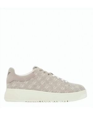 Emporio Armani Logo Print Canvas Sneakers - Multicolor