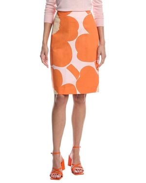 Marimekko Ainoa Unikko Linen-Blend Mini Skirt - Orange