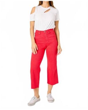 Judy Blue Tummy Control Crop Jeans - Red