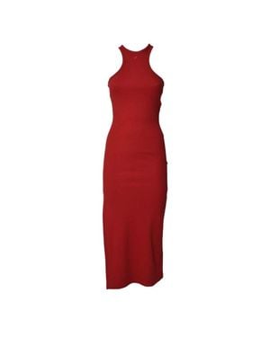 Courreges 90's Cotton Scuba Long Dress - Red
