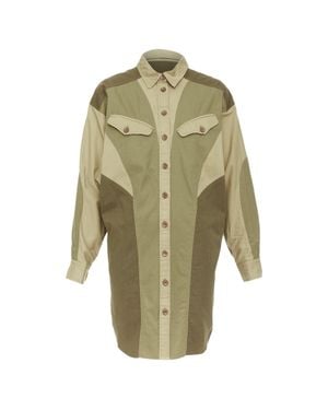 Isabel Marant Etoile Patchwork Shirt Dress - Green