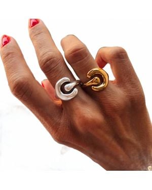 Goupi Artistic Shaped Hammered Ring - Brown