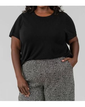 NIC+ZOE Sweater Short Sleeve Top - Black