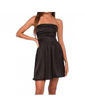 Sky To Moon Strapless Laced Back Bubble Mini Dress - Black