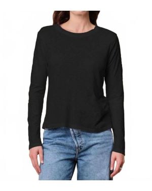Stateside Supima Slub Long Sleeves Crew Top - Black