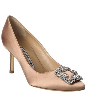 Manolo Blahnik Hangisi 70 Satin Pump - Natural