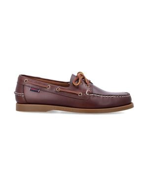 Sebago Docksides Portland Waxed Leather Yachting Moccasins - Brown
