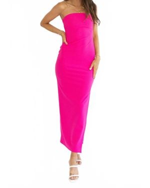 Lavender Brown Ramona Midi Dress - Pink