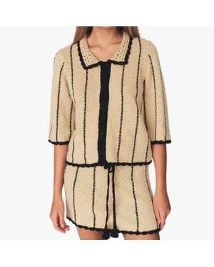 THE GARMENT April Crochet Polo Top - Natural