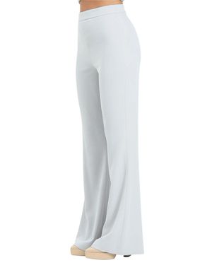 alma sanchez High-Waisted Wide-Leg Pants With Stretch Fabric - White