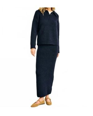 Line & Dot Hart Skirt - Blue
