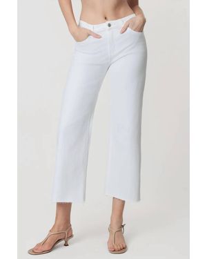 VERVET BY FLYING MONKEY Olivia High Rise Cropped Wide Leg Jean - White
