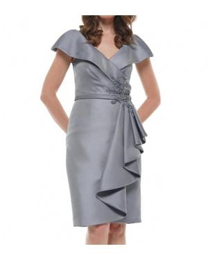 Marsoni by Colors Double Faced Satin Formal Dress - Gray