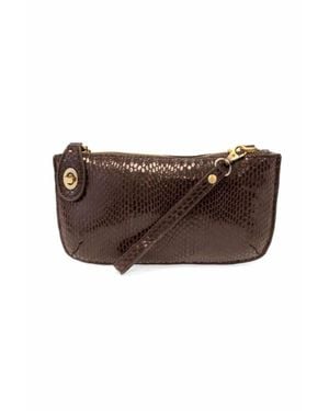 Joy Susan Python Wristlet Clutch - Brown