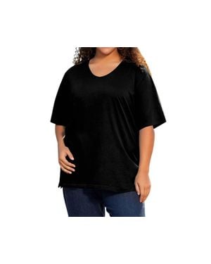 On The Plus Side Cotton Short Sleeve Tee - Black
