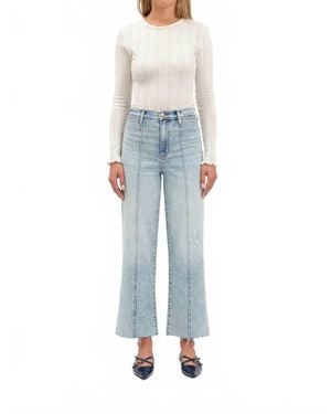 DAZE Pleaser High Rise Wide Ankle Jeans - Blue