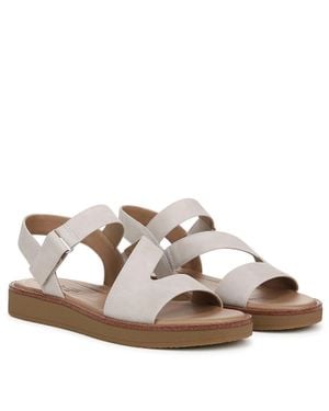LifeStride Waverly Sandals Stone Faux Leather Round Toe Htat1833 - Brown
