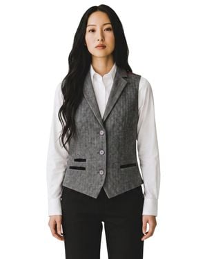 TruClothing Tweed Herringbone Tailored Fit Waistcoat - Gray