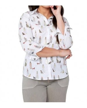 Renuar Walk The Dog Long Sleeve Top - Gray