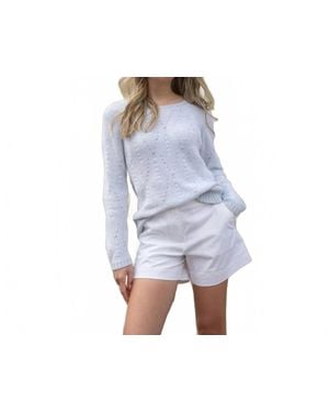 Marble Stone Cable Knit Sweater - Blue