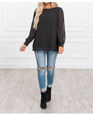 Zenana Adalyn Chiffon Blouse - Black