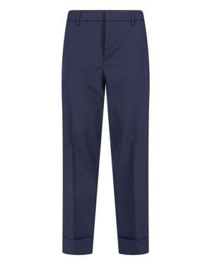 Cruna Tailored Cropped Cuffed Pants - Blue
