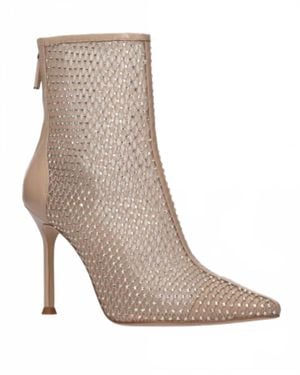 Lola Cruz Gilda Mesh Bootie - Brown