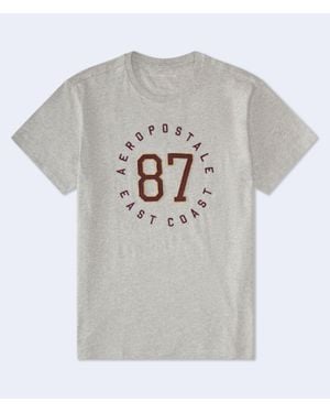 Aéropostale 87 Appliqué Graphic Tee - Gray