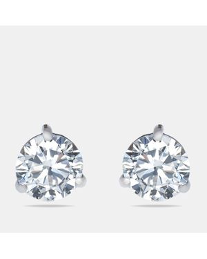The Diamond Edit 0.62 Cts Round Brilliant Cut 18K Lab Grown Diamonds Solitaire Stud Earrings - White