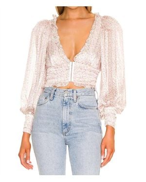For Love & Lemons Natalie Crop Top - Blue