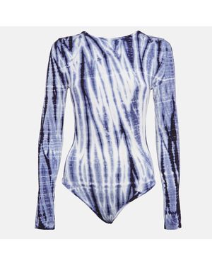 NINETY PERCENT Tie-Dye Print Tencel Bodysuit - Blue