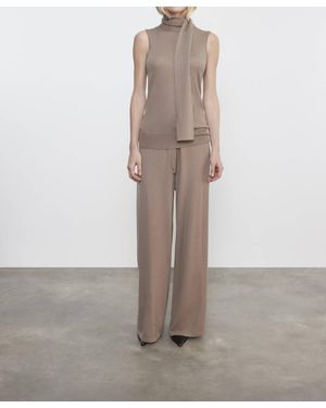 Enza Costa Tissue Cashmere Drawcord Pant - Gray