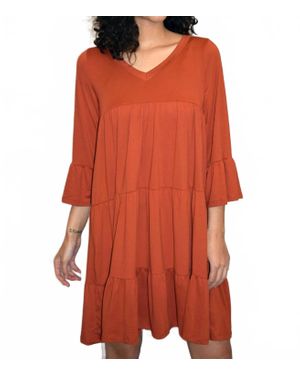 Ninexis Tiered Mini Dress - Orange