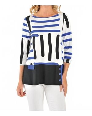 Lemon Grass Bamboo Trim Top - Blue