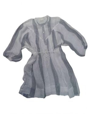 Paperlace Linen Shirt Dress - Gray