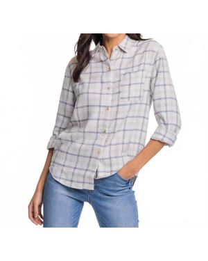 Southern Tide Niki Chilly Morning Plaid Shirt - Gray