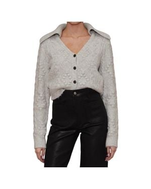 Le Jean Cable Knit Cardigan - Gray