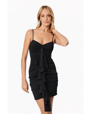 Elliatt Jade V Neck Fitted Party Mini Dress - Black