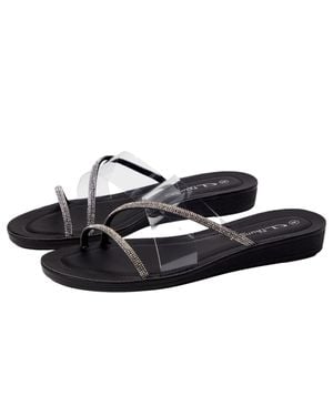 Cl By Laundry Attuned Stone Flat Sandal Vinyl Attunedstone-Vyl-001 - Black
