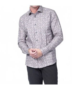 7 Downie St. Floral Sport Long Sleeve Shirt 1117 - Gray