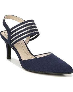 LifeStride Sanya Cushioned Footbed Slingback Dress Heels - Blue