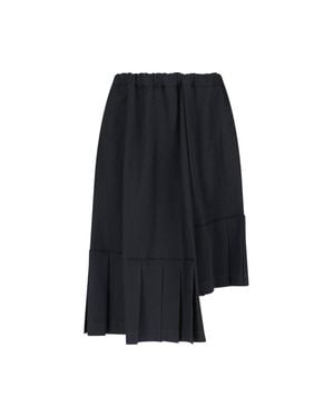 Cdg/cdg Asymmetrical Pleated Layered Skirt - Black