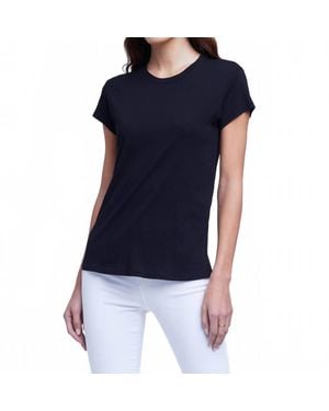 L'Agence Cory Short Sleeve Crew Neck Tee - Blue