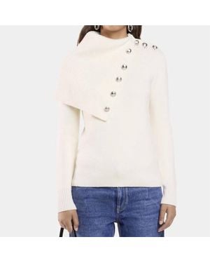 Rabanne Wool Turtleneck Sweater - White