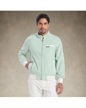 Members Only Seersucker Iconic Racer Jacket - Blue