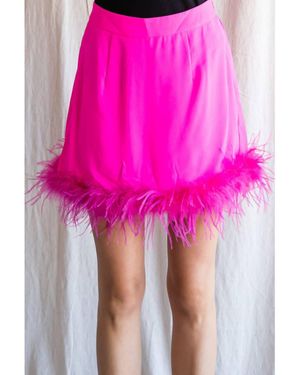 Jodifil Feather Mini Skirt - Pink