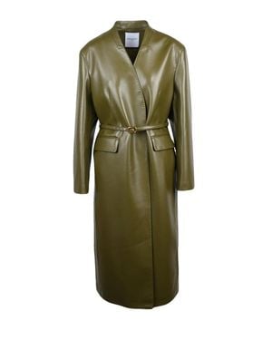 Isabelle Blanche Shearling Snap Belted Coat - Green