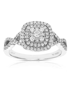 Vir Jewels 1/2 Cttw Round Cut Lab Grown Diamond Prong Set Wedding Engagement Ring .925 Sterling - Gray