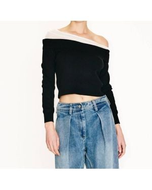Line & Dot Ysa Off The Shoulder Sweater - Black