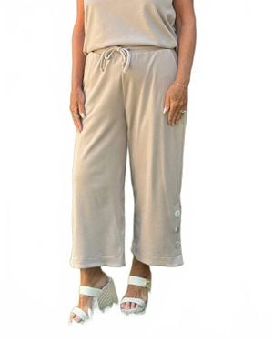 Coco + Carmen Weekend Brushed Button Crop Pants - Natural